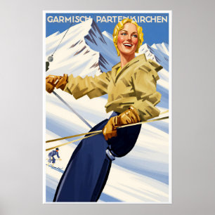 Deutschland Skiplakat Poster