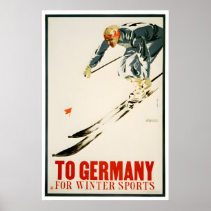 Deutschland Skiposter Deutsche Kunst Skidruck (H11 Poster