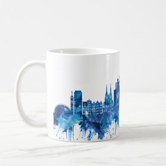 Deutschland Skyline Blue Kaffeetasse (Links)