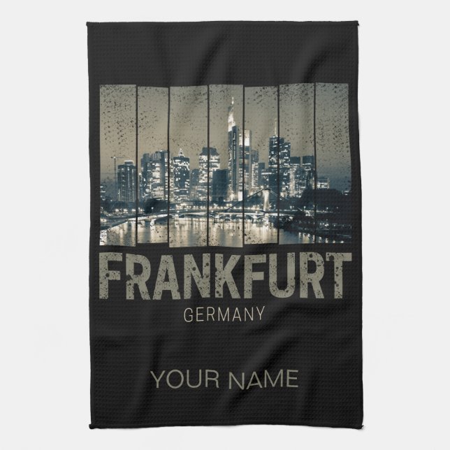 Deutschland Skyline Retro Vintag Souvenir Geschirrtuch (Vertikal)