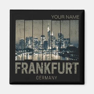 Deutschland Skyline Retro Vintag Souvenir Magnet