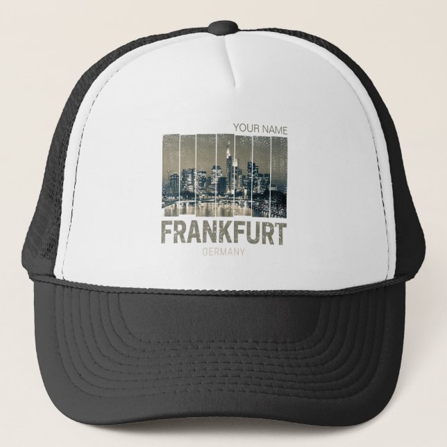 Deutschland Skyline Retro Vintag Souvenir Truckerkappe (Vorderseite)