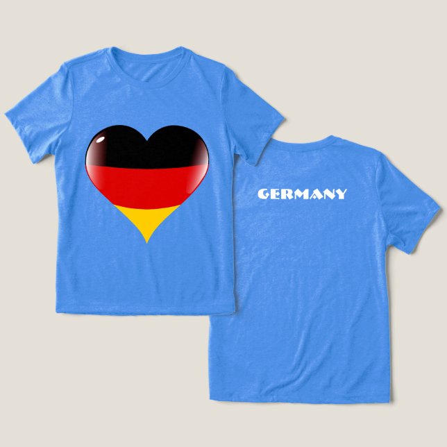 DEUTSCHLAND Special Gift Blue Tourist Classic Tri-Blend Shirt (Design Vorderseite & Rückseite)