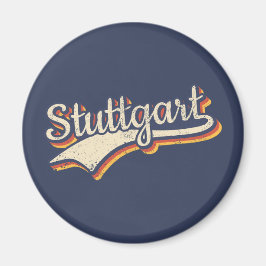 Deutschland Stuttgart Vintage Retro Typografie Magnet