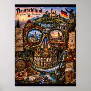 Deutschland-Totenkopf-Kunstposter Geisteszustand Poster