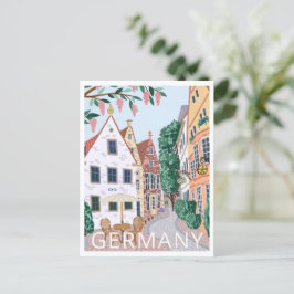 Deutschland Town Travel Illustration Postkarte