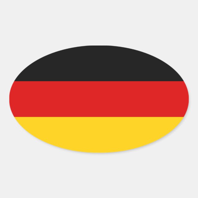 Deutschland Tricolor Ovaler Aufkleber (Vorderseite)