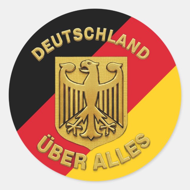 Deutschland Über Alles Runder Aufkleber (Vorderseite)