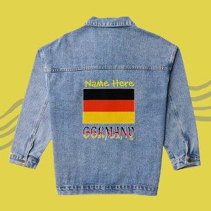 Deutschland und deutsche Flagge Gelbe Personalisie Jeansjacke