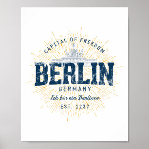 Deutschland Urlaub Souvenir Vintage Berlin Poster