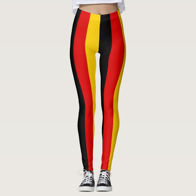 Deutschland - Vertikal gestreifte Flaggenfarben Leggings (Vorderseite)