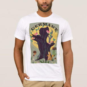 Deutschland Vintage-Cartoon-Landschaft-Reiseposter T-Shirt