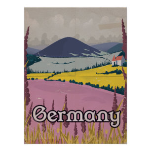 Deutschland Vintage Landreiseplakat Poster
