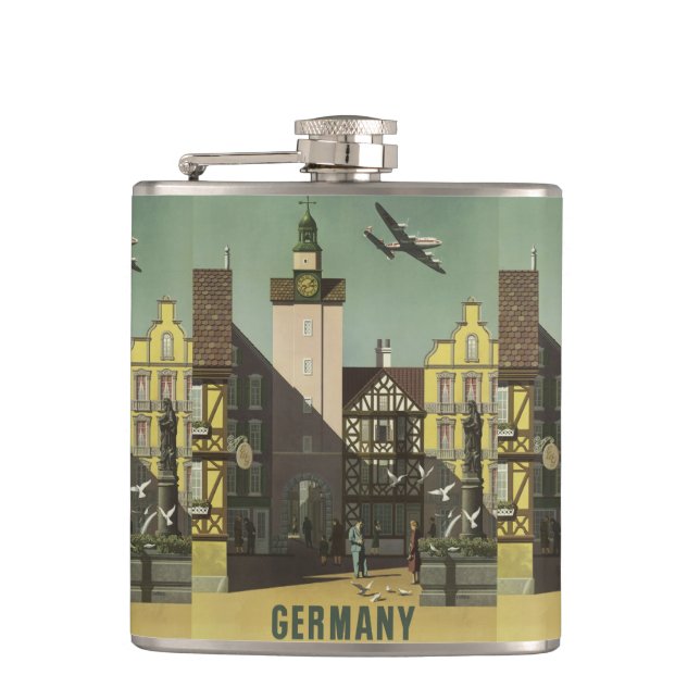DEUTSCHLAND Vintage Reiseflasche Flachmann (Vorderseite)