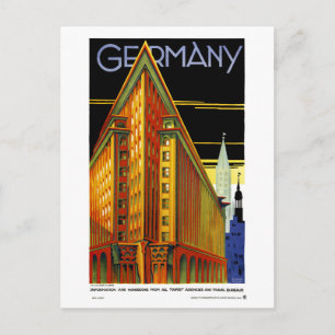 Deutschland Vintage Reiseplakat Restauriert Postkarte