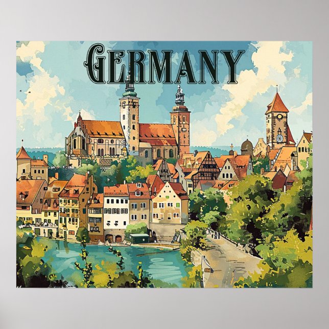 Deutschland Vintage-Reiseposter Poster (Vorne)