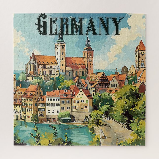 Deutschland Vintage-Reiseposter Puzzle (Vertikal)