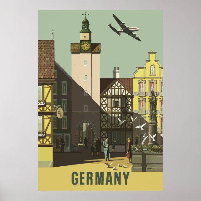 Deutschland Vintage Travel Poster (Vorne)