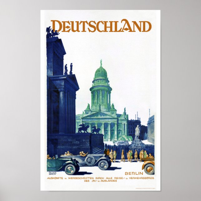 Deutschland Vintage Travel Poster wiederhergestell (Vorne)