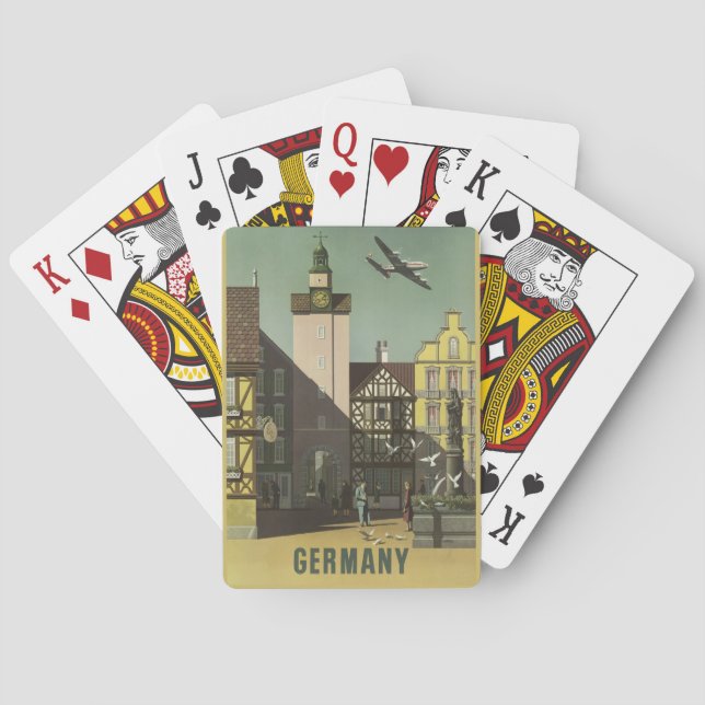 DEUTSCHLAND Vintage Travel Spielkarten (Rückseite)