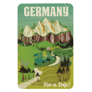Deutschland Vintages Reiseplakat Magnet