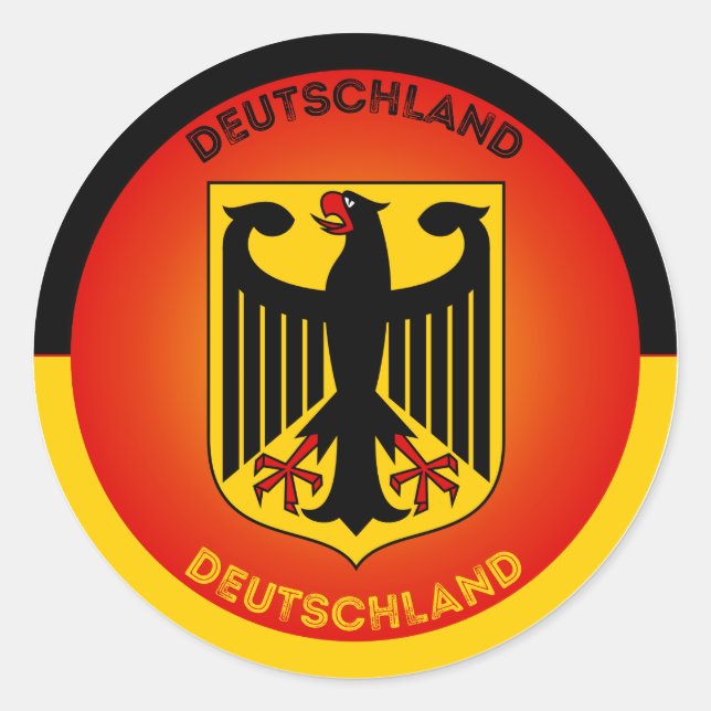 Deutschland-Wappen-Circle-Form Runder Aufkleber (Vorderseite)