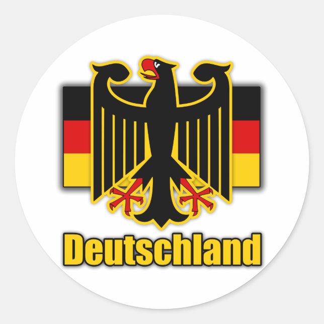 Deutschland-Wappen Runder Aufkleber (Vorderseite)