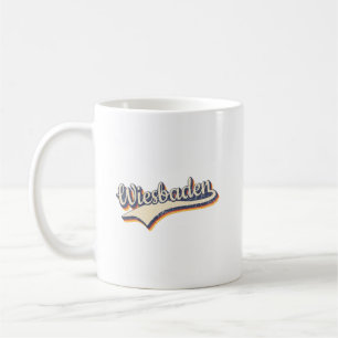 Deutschland Wiesbaden Vintage Retro Typografie Kaffeetasse