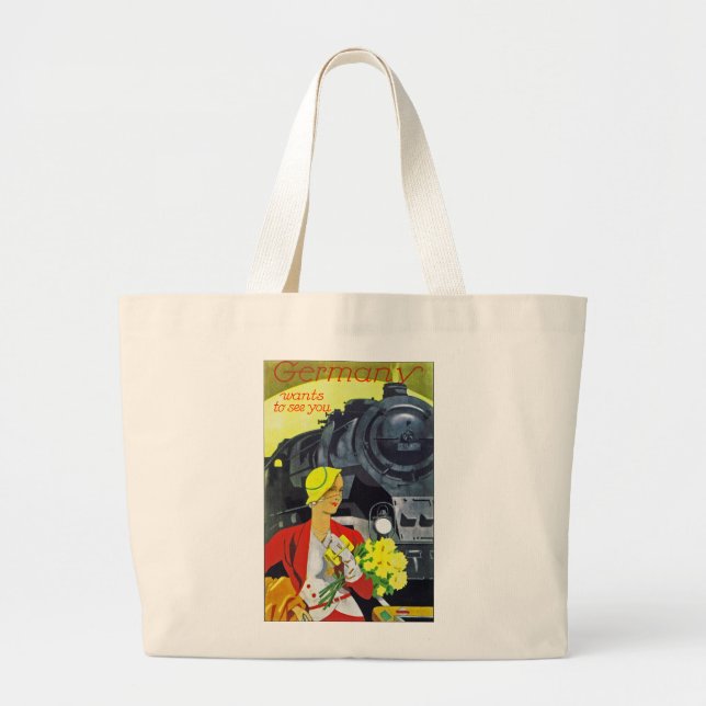 Deutschland Will, Sie zu sehen Jumbo Stoffbeutel (Vorne)