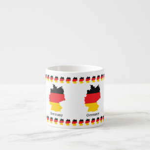 Deutschlandflagge in Karten-Souvenir-Design Espressotasse