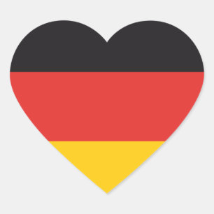 Deutschlandflagge x20 Aufkleber deutsche herzförmi
