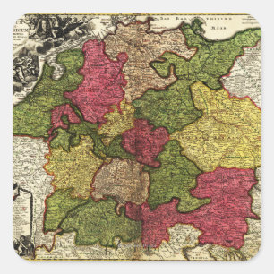 DeutschlandPanoramakarte Deutschland Quadratischer Aufkleber