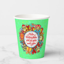 Deutschlands glückliche Weihnachten und glückliche Pappbecher