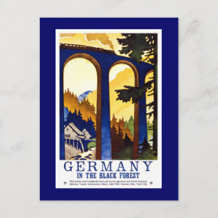 Deutschlands Schwarzwald-Vintage-Reiseplakat Postkarte