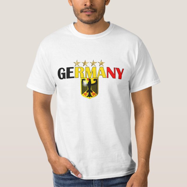 Deutschlandvier-sternefußball verficht 2014 T-Shirt (Vorderseite)