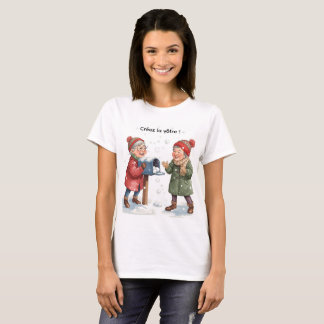 Deux amies en hiver — Scène festive enneigée T-Shirt