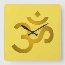 Devanagari om - Canary Quadratische Wanduhr