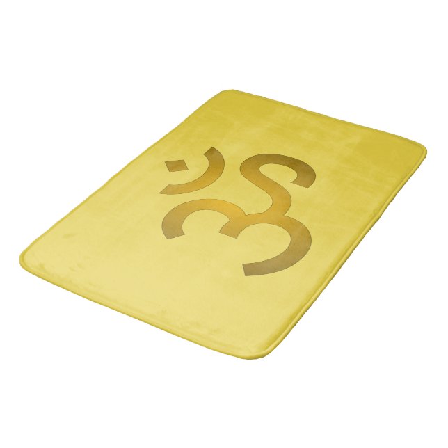 Devanagari Om - Kanarisch Badematte (Schrägansicht)