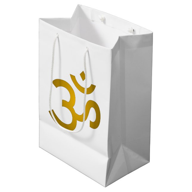 Devanagari Om  Mittlere Geschenktüte (Vorderseite Schrägansicht)