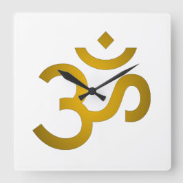 Devanagari om - White Quadratische Wanduhr