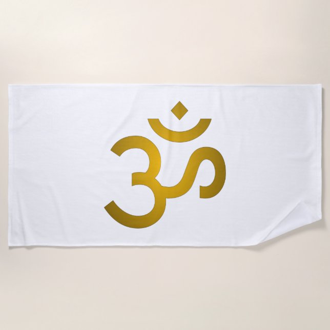 Devanagari Om - White Strandtuch (Vorderseite)