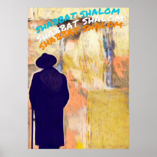 Devant le mur shabbat shalom poster