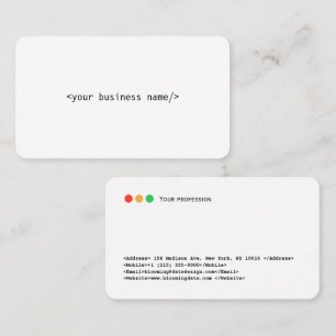 Developer Business Card Visitenkarte