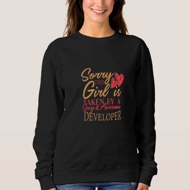 Developer Work Job Husband Wife Saying Everyday Sweatshirt (Vorderseite)