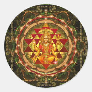 Devi Lakshmi Stotram- Shri Yantra Runder Aufkleber