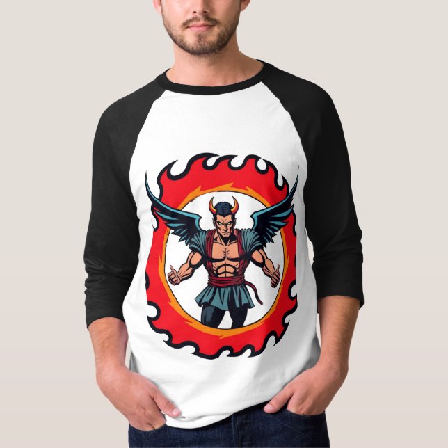 Devil Angel Esports Logo - Fiery Conqueror Design T-Shirt (Vorderseite)