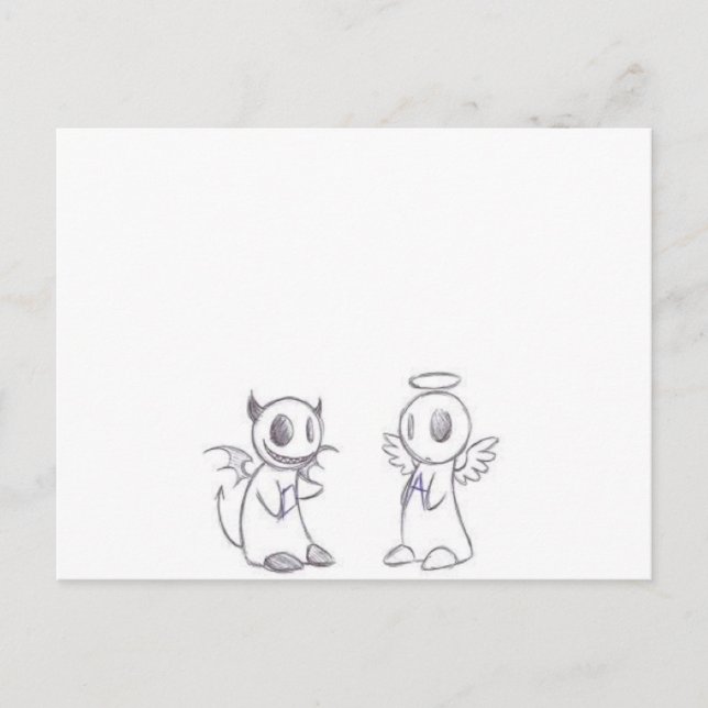 DEVIL & ANGEL POSTKARTE (Vorderseite)