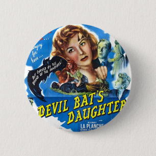 Devil Bat's Daughter, Vintages Horror-Filmplakat Button