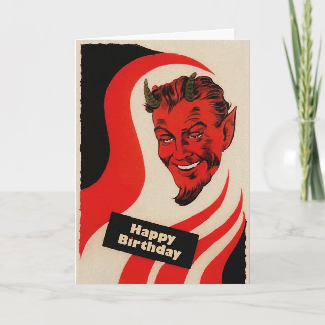 Devil Birthday Card Feiertagskarte (Vorderseite)