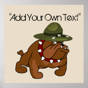 Devil Bull Dog Vollkörper (Eigener Text hinzufügen Poster